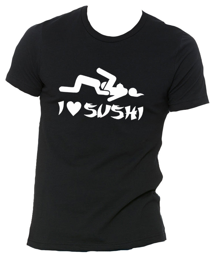 I Love Sushi Men's Sueded T-Shirt