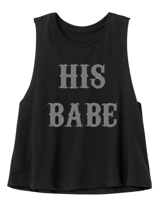 His Babe Crop Tank Top