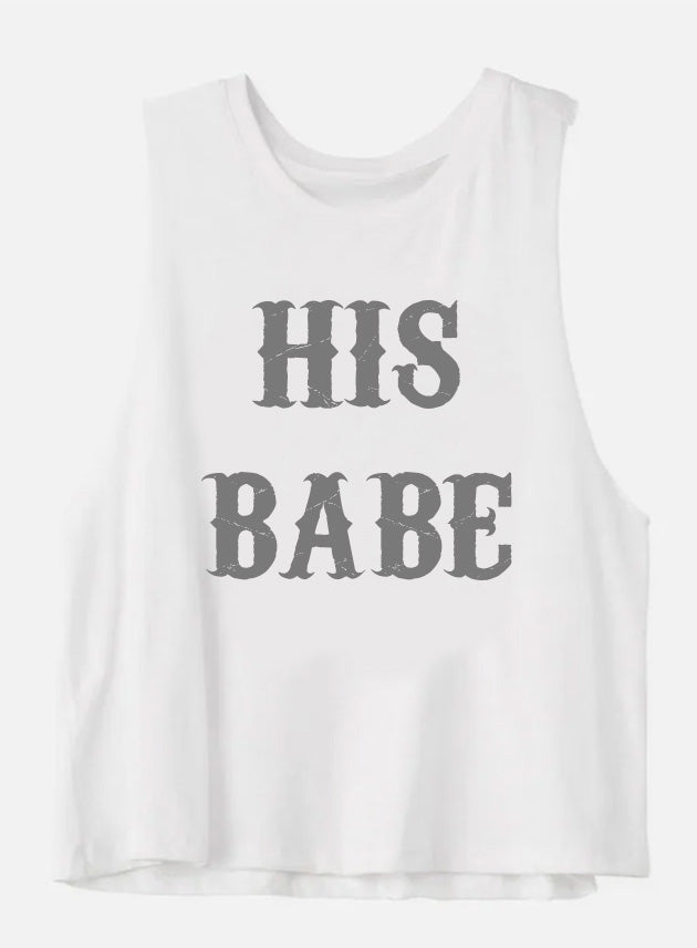 His Babe Crop Tank Top